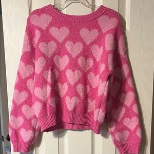 Old Navy Pink and Light Pink Heart Sweater